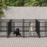 vidaXL Hondenkennel voor buiten 5,63 m² staal