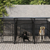 vidaXL Hondenkennel voor buiten 5,63 m² staal