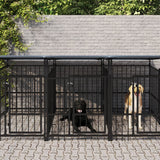 vidaXL Hondenkennel voor buiten 5,63 m² staal