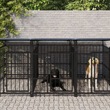 vidaXL Hondenkennel voor buiten 5,63 m² staal