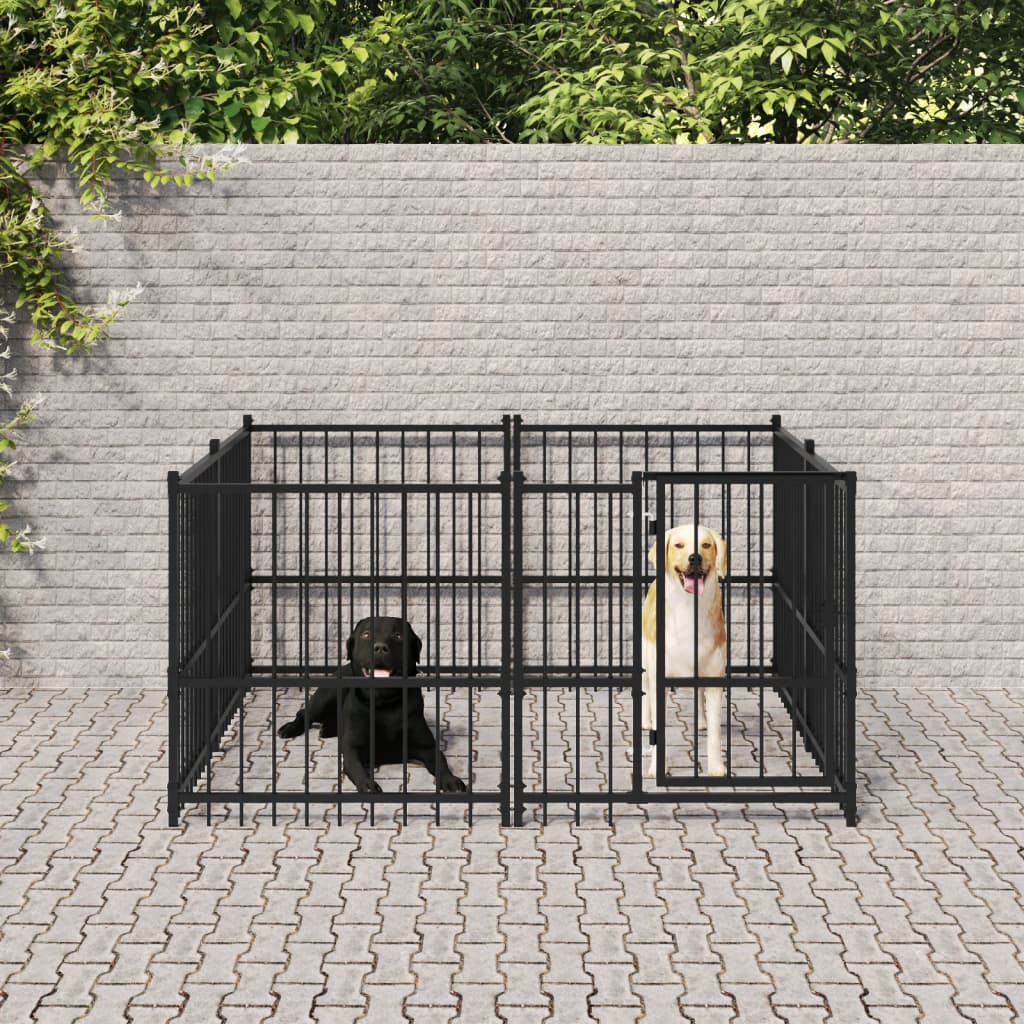 vidaXL Outdoor Dog Kennel 15.02 m² Steel