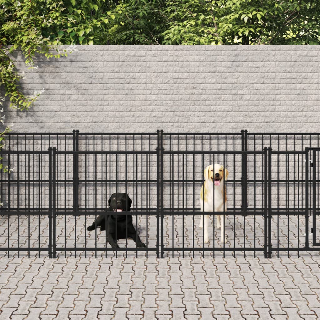 vidaXL Outdoor Dog Kennel 15.02 m² Steel