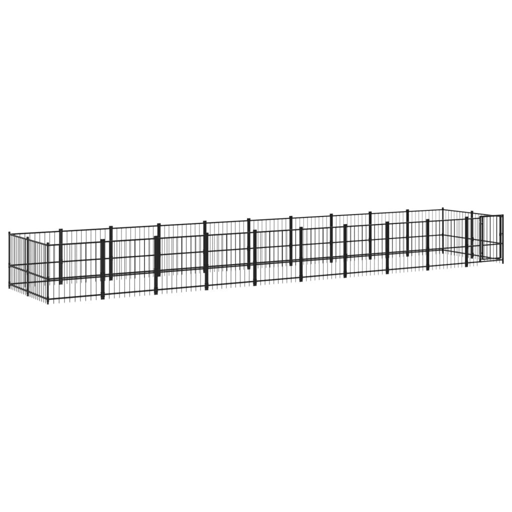 vidaXL Outdoor Dog Kennel 15.02 m² Steel