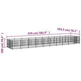 vidaXL Outdoor Dog Kennel 15.02 m² Steel