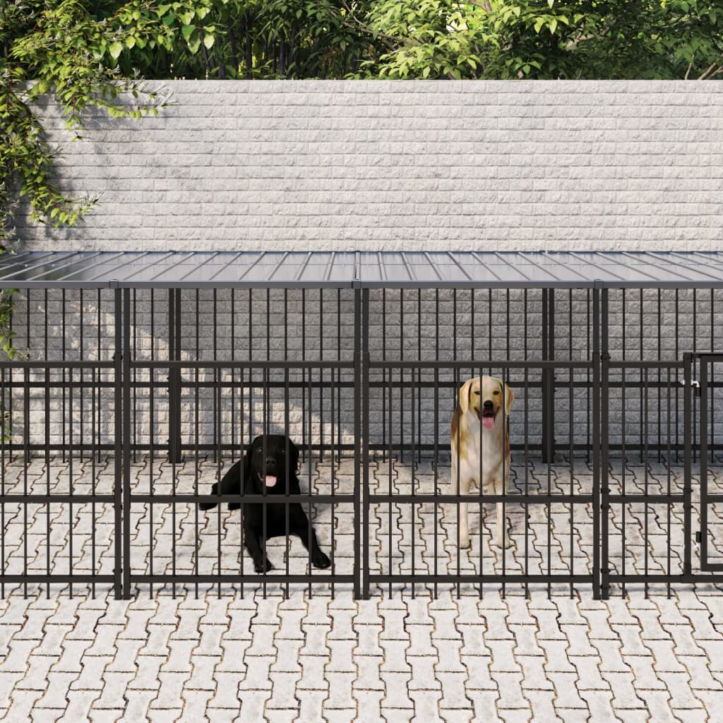 vidaXL Outdoor Dog Kennel 15.02 m² Steel