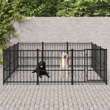 vidaXL Hondenkennel voor buiten 18,82 m² staal