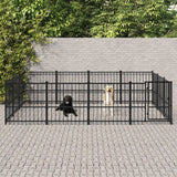 vidaXL Hondenkennel voor buiten 18,82 m² staal