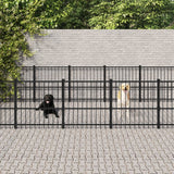 vidaXL Hondenkennel voor buiten 18,82 m² staal