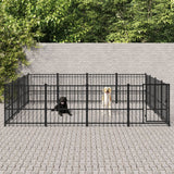 vidaXL Hondenkennel voor buiten 18,82 m² staal