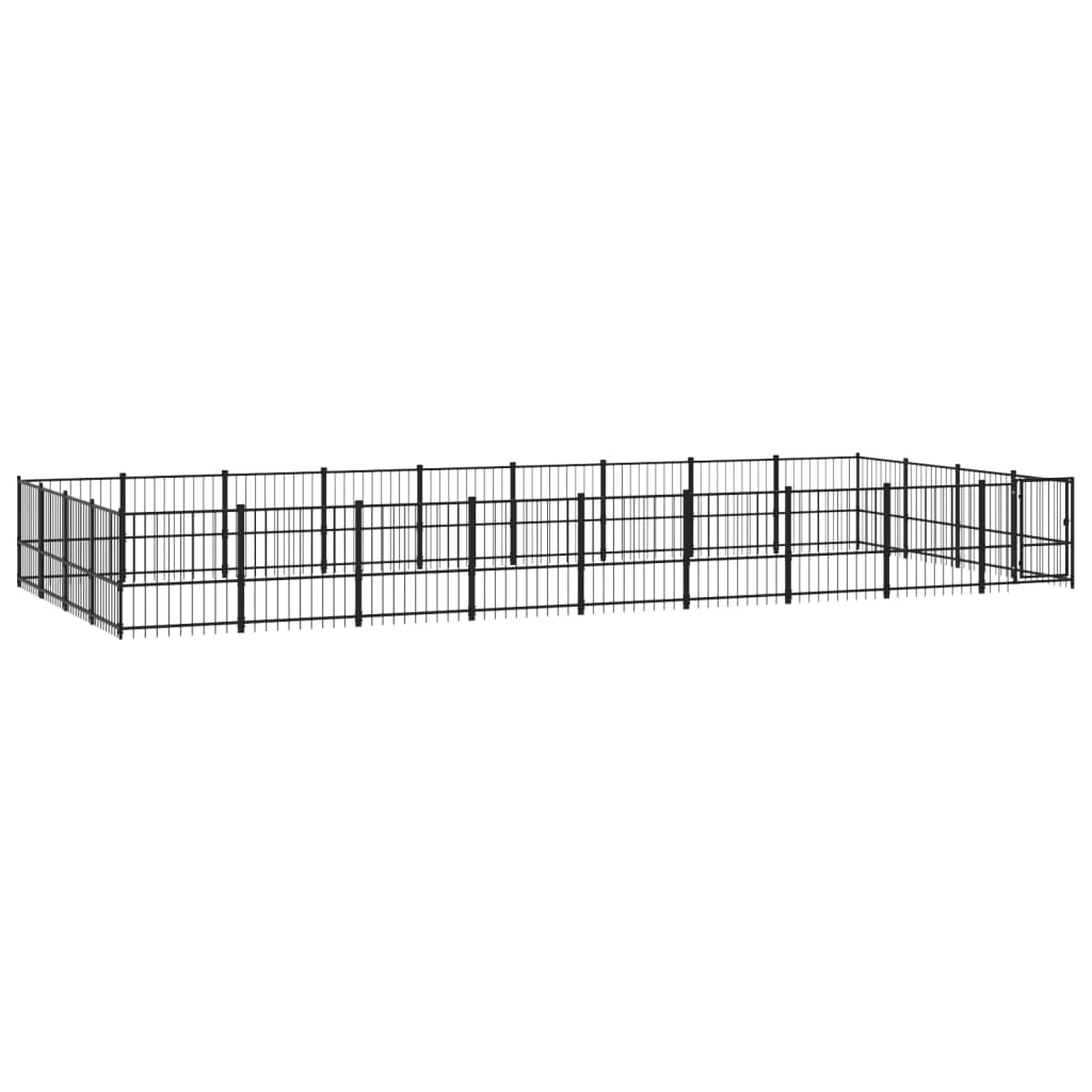 vidaXL Hondenkennel voor buiten 18,82 m² staal