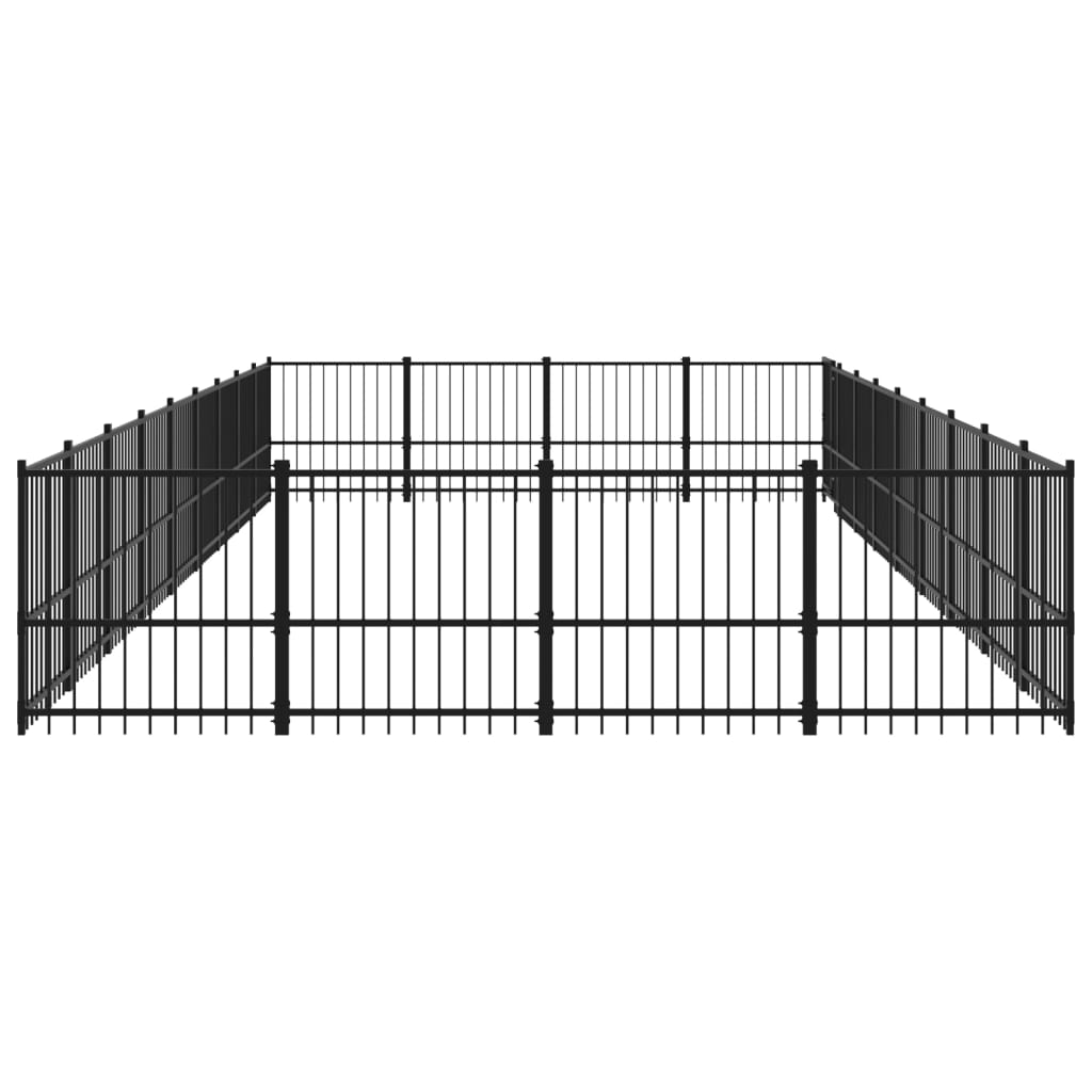 vidaXL Hondenkennel voor buiten 18,82 m² staal