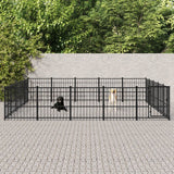 vidaXL Hondenkennel voor buiten 18,82 m² staal
