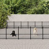 vidaXL Hondenkennel voor buiten 18,82 m² staal