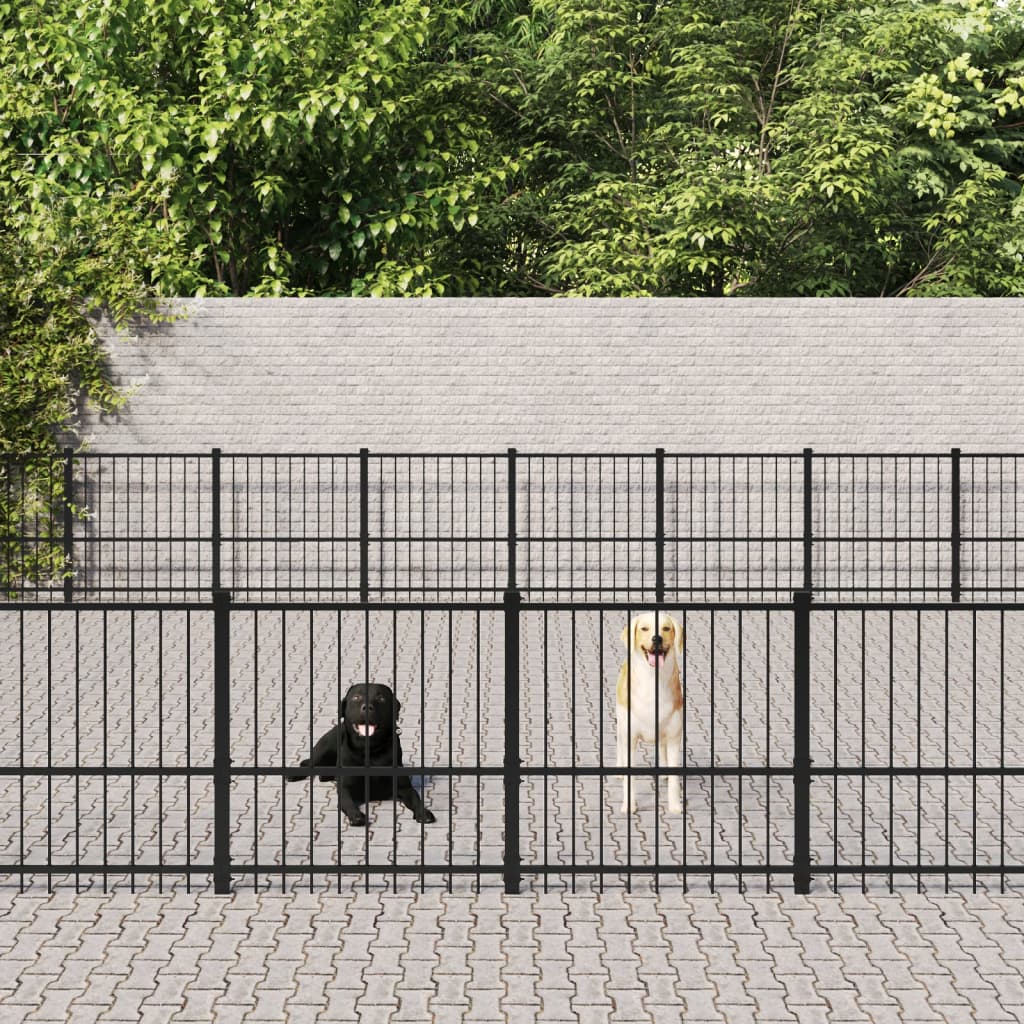 vidaXL Hondenkennel voor buiten 18,82 m² staal