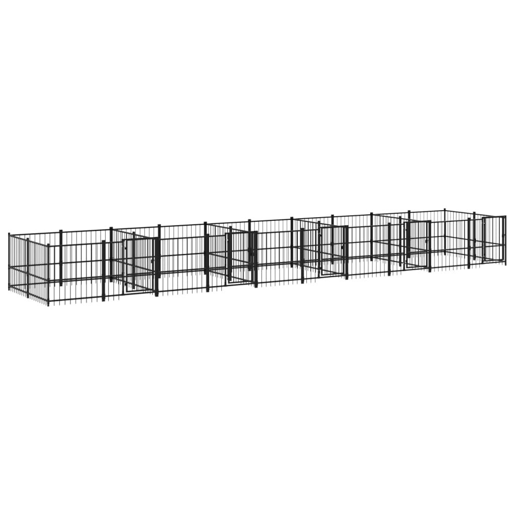 vidaXL Outdoor Dog Kennel 11.26 m² Steel