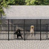 vidaXL Outdoor Dog Kennel 11.26 m² Steel