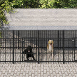 vidaXL Outdoor Dog Kennel 11.26 m² Steel
