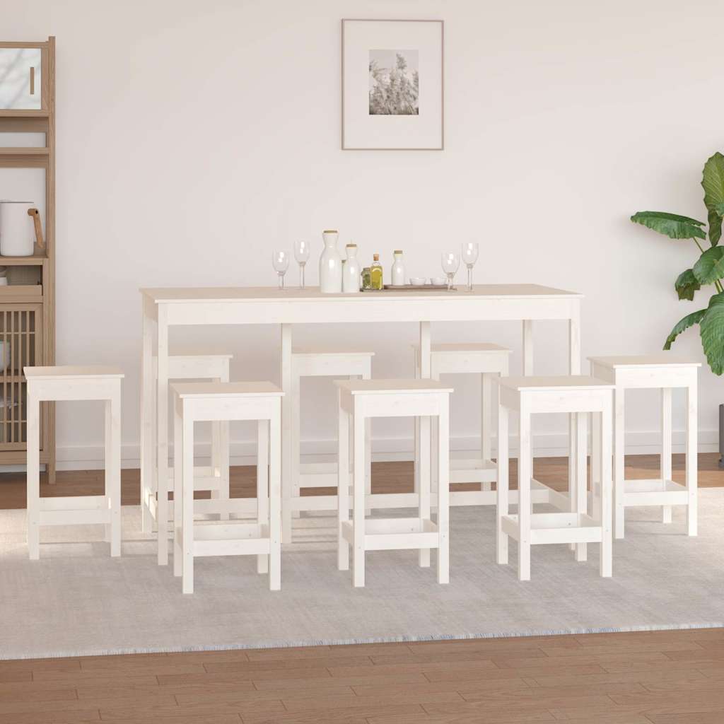 vidaXL 9-delige Barset massief grenenhout