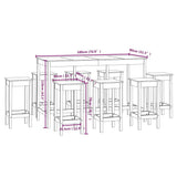 vidaXL 9-delige Barset massief grenenhout