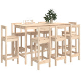 vidaXL 9-delige Barset massief grenenhout