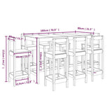vidaXL 9-delige Barset massief grenenhout