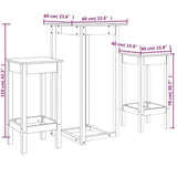 vidaXL 3-delige Barset massief grenenhout