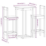 vidaXL 3-delige Barset massief grenenhout