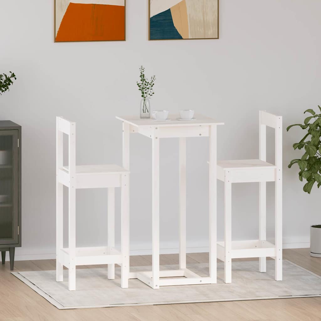 vidaXL 3-delige Barset massief grenenhout