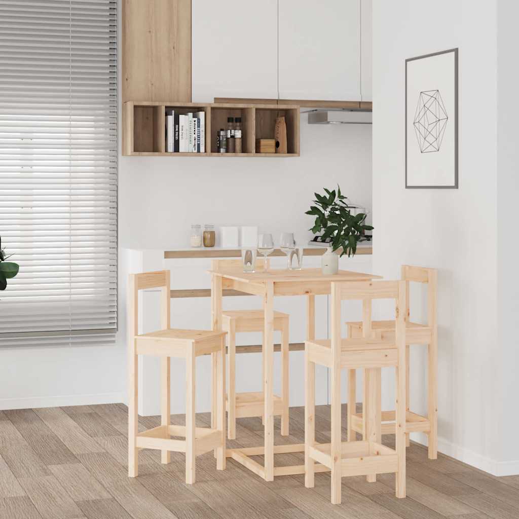 vidaXL 5-delige Barset massief grenenhout
