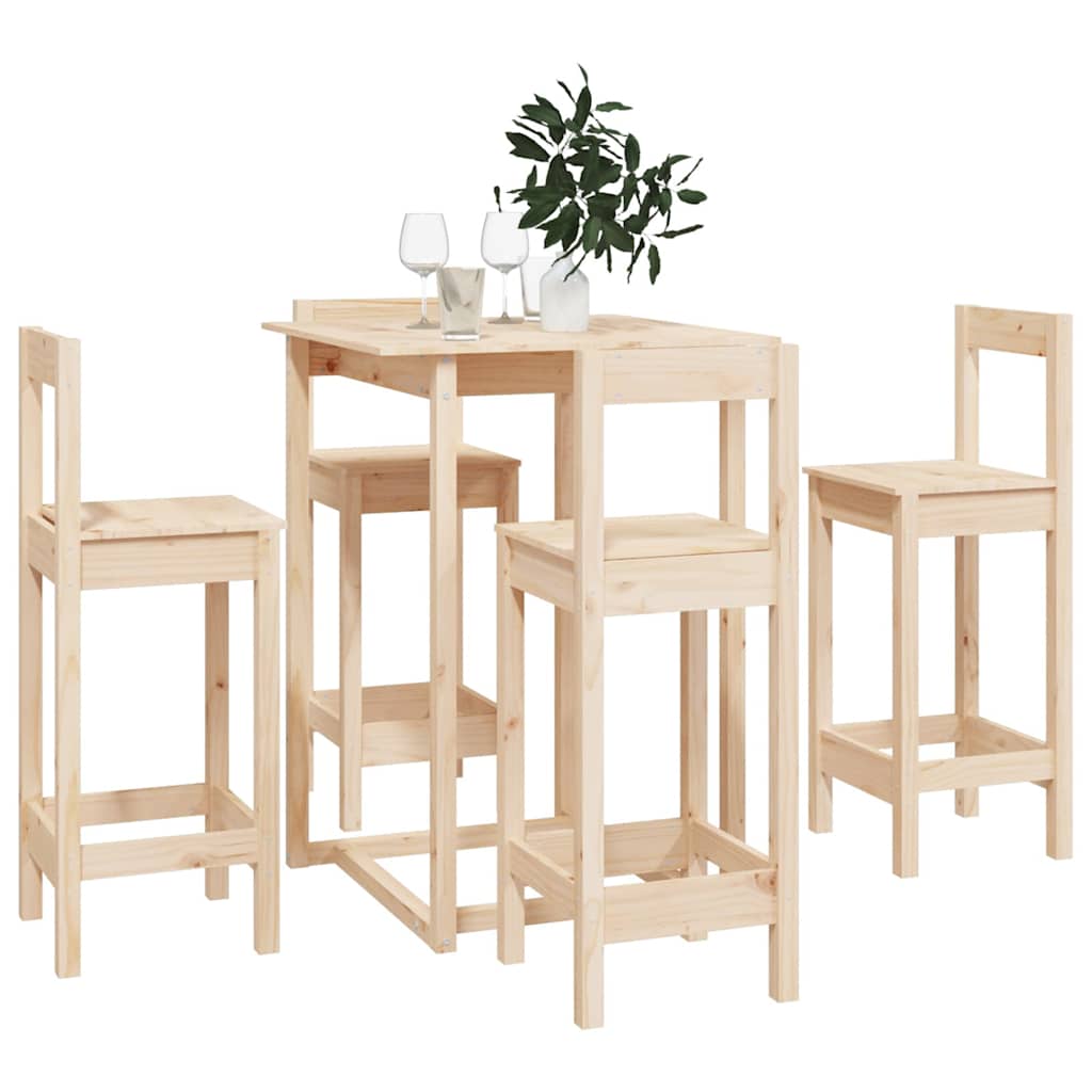 vidaXL 5-delige Barset massief grenenhout