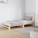 vidaXL Slaapbank uitschuifbaar massif vert grenenhout 2x(90x190) cm