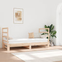 vidaXL Slaapbank uitschuifbaar massief grenenhout 2x(90x190) cm