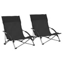 vidaXL Strandstoelen 2 st inklapbaar stof blauw