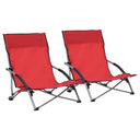vidaXL Strandstoelen 2 st inklapbaar stof blauw