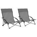 vidaXL Strandstoelen 2 st inklapbaar stof blauw