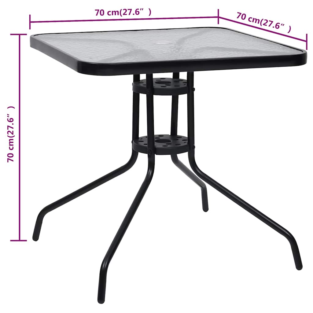 vidaXL Tuintafel Ø60x70 cm staal zwart