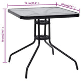 vidaXL Tuintafel Ø60x70 cm staal zwart