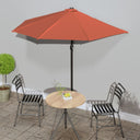 vidaXL Balkonparasol moitié avec paal en aluminium 270x144x222 cm terre cuite