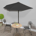 vidaXL Balkonparasol moitié avec paal en aluminium 270x144x222 cm terre cuite