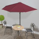 vidaXL Balkonparasol moitié avec paal en aluminium 270x144x222 cm terre cuite