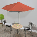 vidaXL Balkonparasol moitié avec paal en aluminium 270x144x222 cm terre cuite