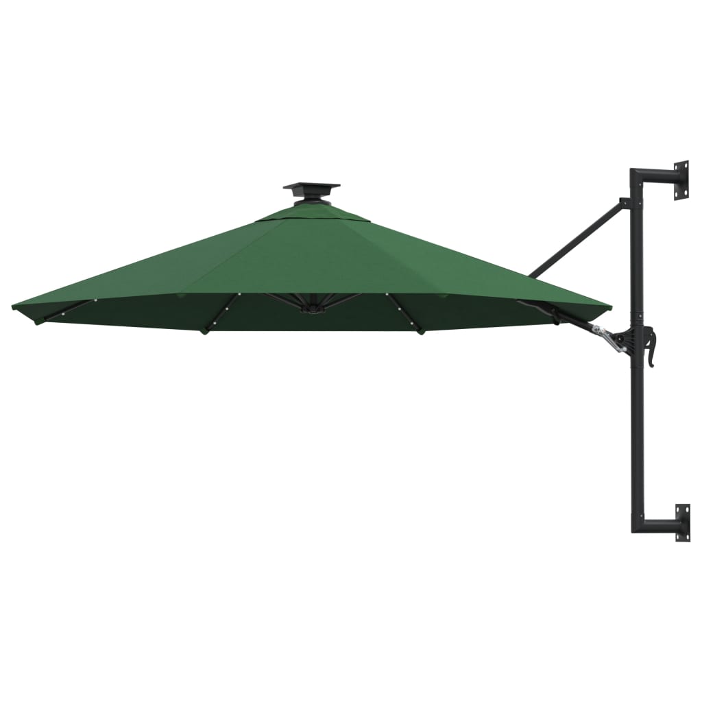 vidaXL Wandparasol met LED's 300 cm zandkleurig