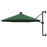 vidaXL Wandparasol met LED's 300 cm zandkleurig