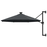 vidaXL Wandparasol met LED's 300 cm zandkleurig