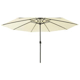 vidaXL Parasol met LED-verlichting 400 cm zandkleurig