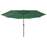 vidaXL Parasol met LED-verlichting 400 cm zandkleurig