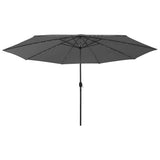 vidaXL Parasol met LED-verlichting 400 cm zandkleurig