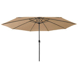 vidaXL Parasol met LED-verlichting 400 cm zandkleurig