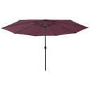 vidaXL Parasol avec éclairage LED 400 cm couleur