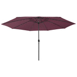vidaXL Parasol met LED-verlichting 400 cm zandkleurig